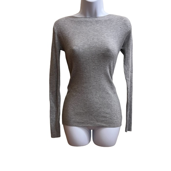 pattyBoutik boatneck asymmetrical light grey sweater Size S - Picture 1 of 3
